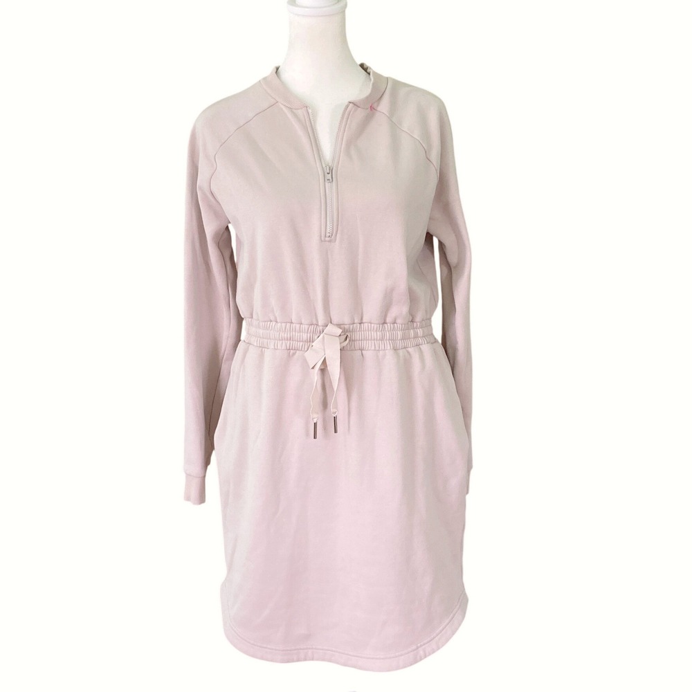 Athleta Sweatshirt Athletic Dress Mini 1/4 Zip Drawstring Ribbon Tie (Size S)